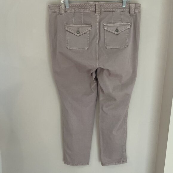 Torrid Military Crop Pant Women's 18 Taupe Pale Pink Twill Ankle Cargo Stretch - Picture 4 of 10